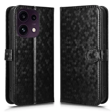 Housse Oppo Reno 16 F / 16 FS à rabat design nid d'abeille Noir