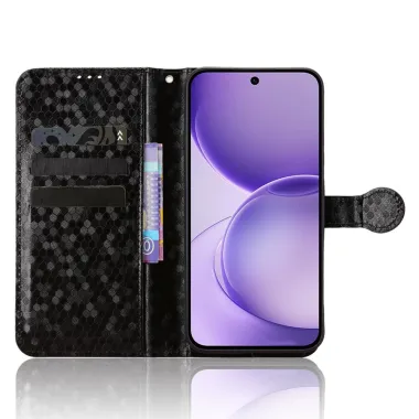 Housse Oppo Reno 16 F / 16 FS à rabat design nid d'abeille Noir - photo 2