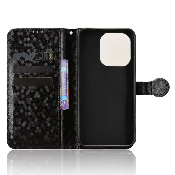 Housse Oppo Reno 16 F / 16 FS à rabat design nid d'abeille Noir - photo 4