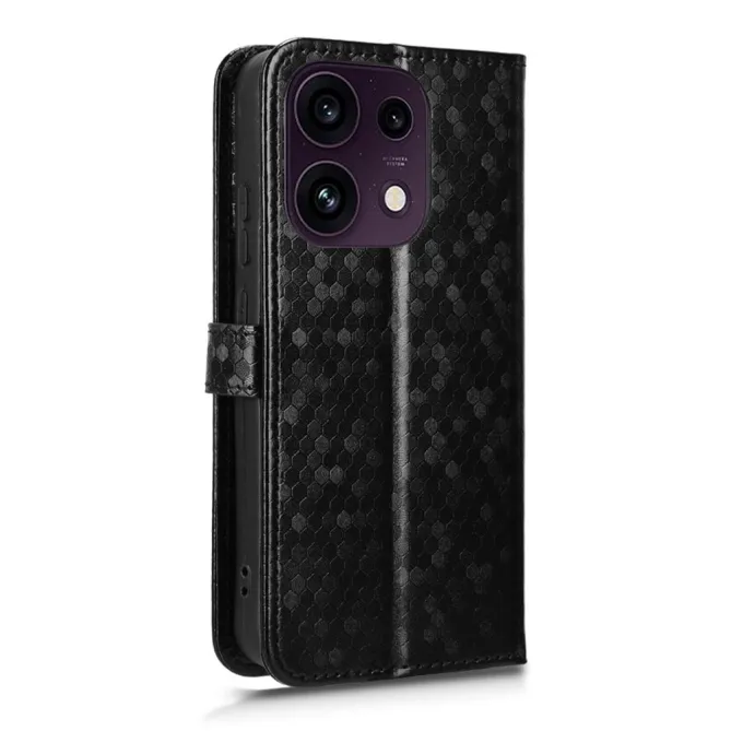 Housse Oppo Reno 16 F / 16 FS à rabat design nid d'abeille Noir - photo 6