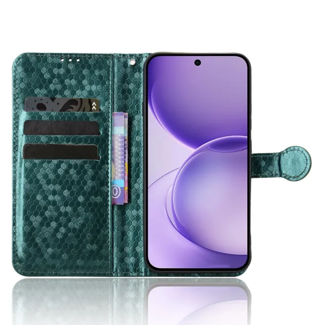 Housse Oppo Reno 16 F / 16 FS à rabat design nid d'abeille Vert foncé - photo 16