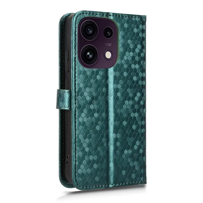 Housse Oppo Reno 16 F / 16 FS à rabat design nid d'abeille Vert foncé - photo 20