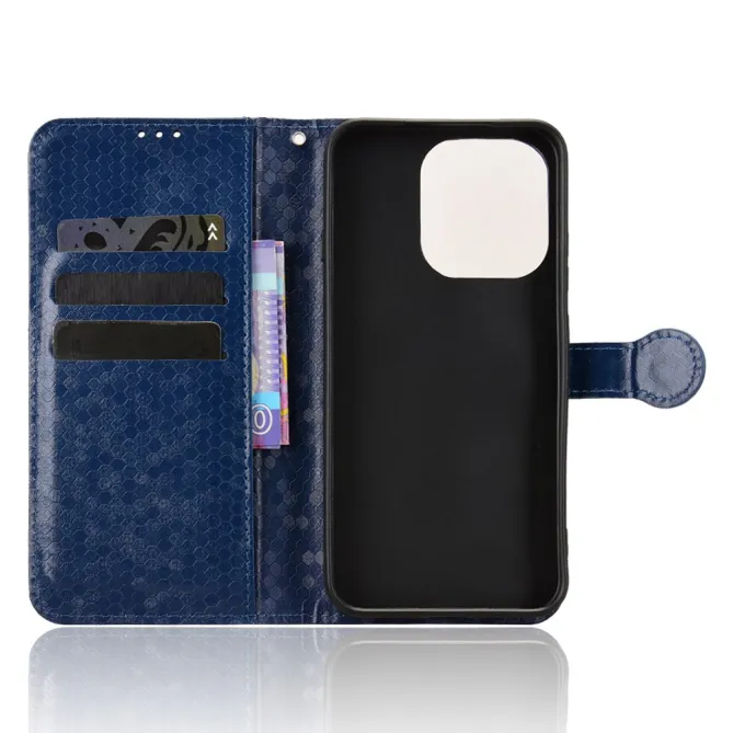 Housse Oppo Reno 16 F / 16 FS à rabat design nid d'abeille Bleu Foncé - photo 25