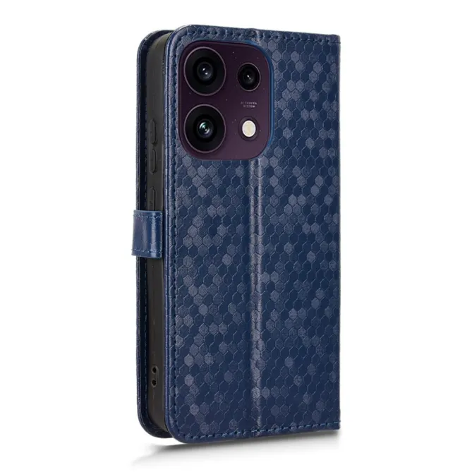 Housse Oppo Reno 16 F / 16 FS à rabat design nid d'abeille Bleu Foncé - photo 27