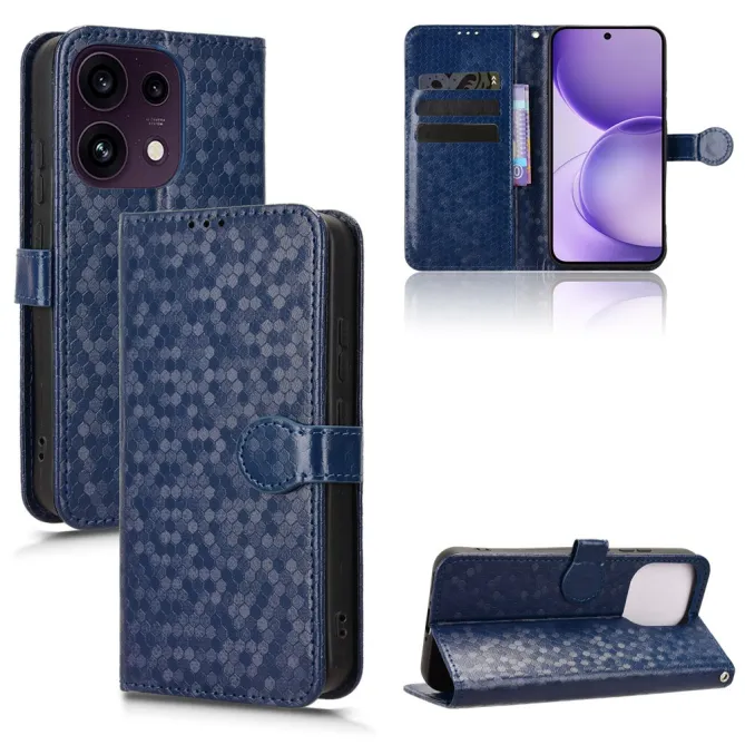 Housse Oppo Reno 16 F / 16 FS à rabat design nid d'abeille Bleu Foncé - photo 28