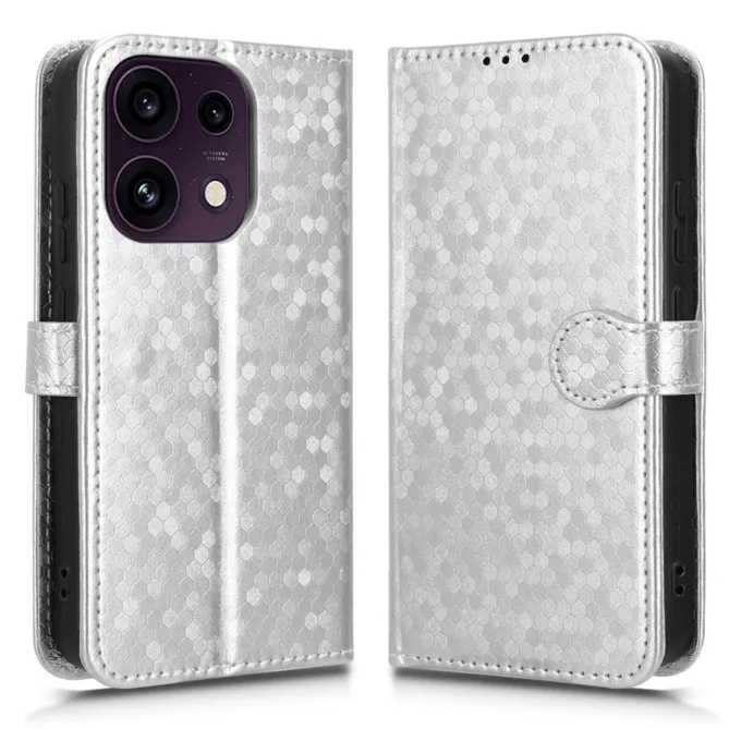 Housse Oppo Reno 16 F / 16 FS à rabat design nid d'abeille Argent - photo 29