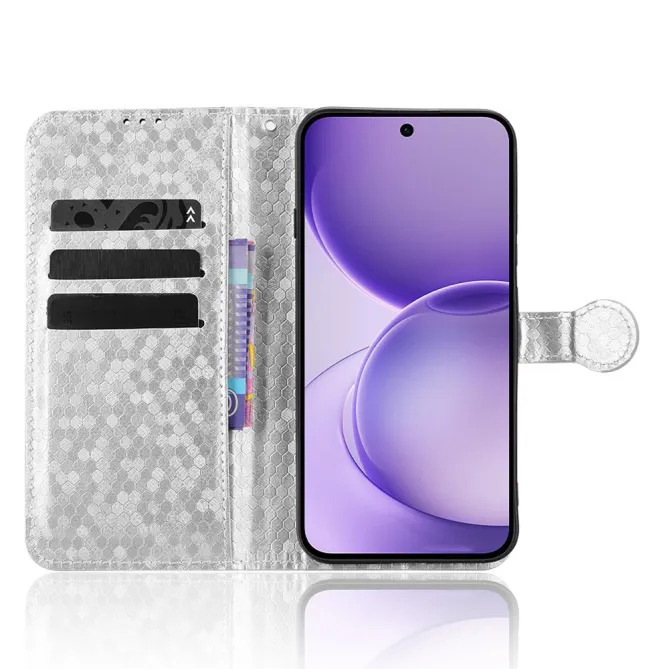 Housse Oppo Reno 16 F / 16 FS à rabat design nid d'abeille Argent - photo 30