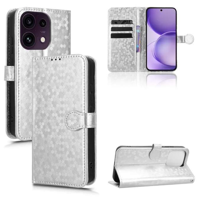 Housse Oppo Reno 16 F / 16 FS à rabat design nid d'abeille Argent - photo 35
