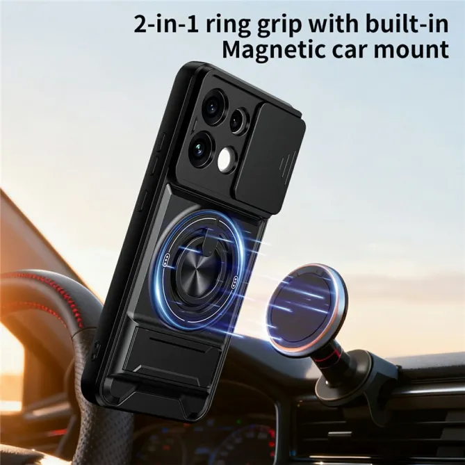Coque Oppo Reno 16 F / 16 FS antichoc avec anneau, béquille et cache caméra Bleu Foncé - photo 16