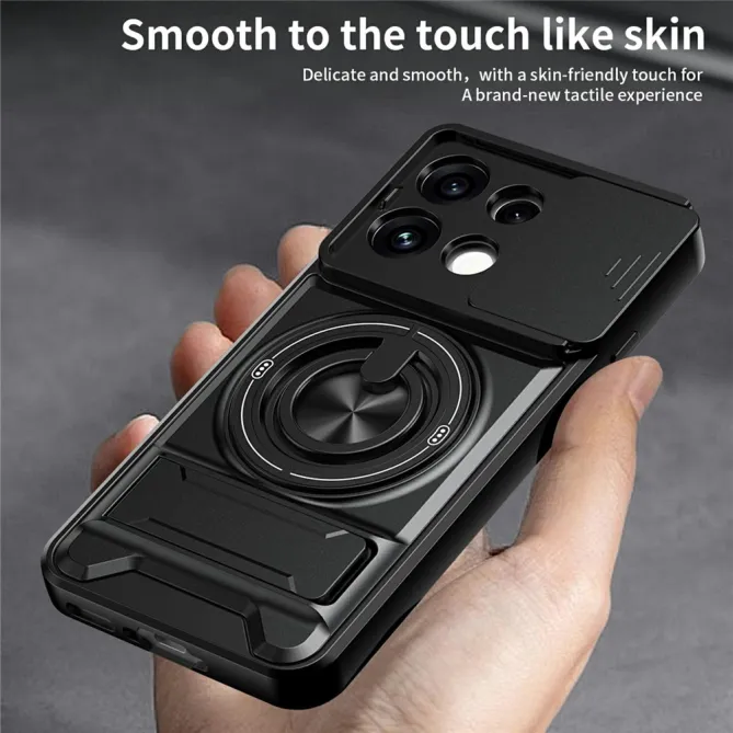 Coque Oppo Reno 16 F / 16 FS antichoc avec anneau, béquille et cache caméra Orange - photo 65