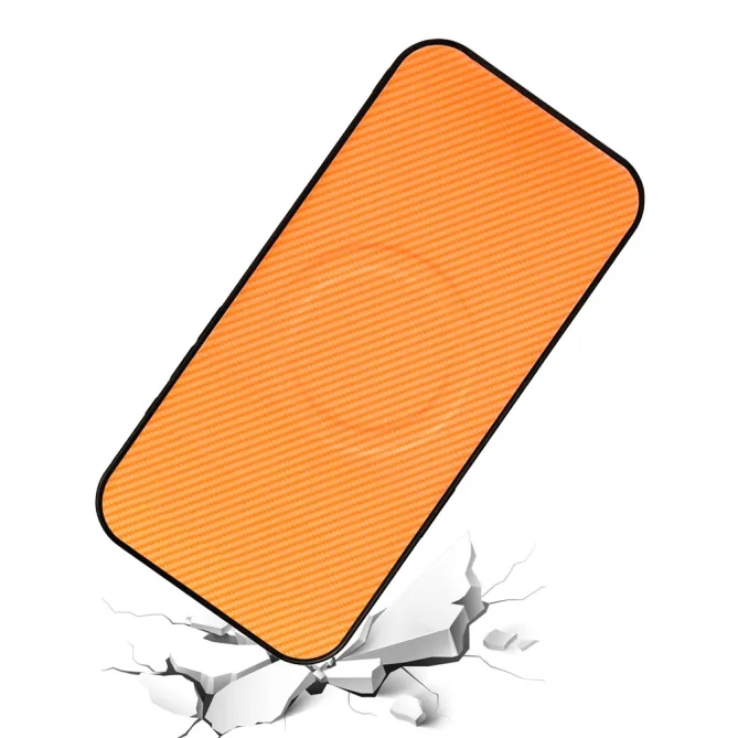 Coque Oppo Reno 16 F / 16 FS fibre de carbone compatible support magnétique Orange - photo 5