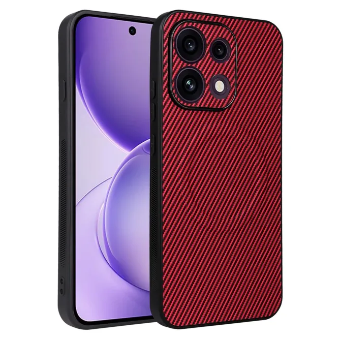 Coque Oppo Reno 16 F / 16 FS fibre de carbone compatible support magnétique Rouge foncé - photo 7