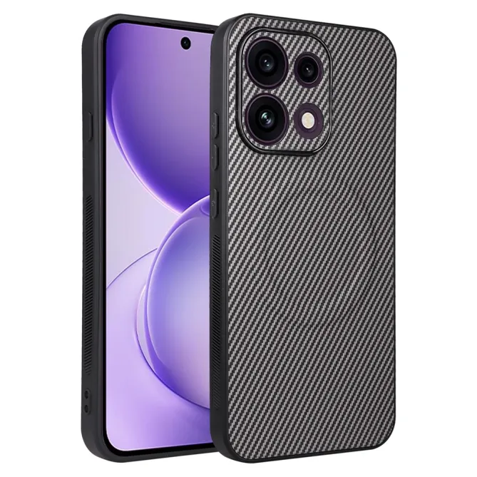 Coque Oppo Reno 16 F / 16 FS fibre de carbone compatible support magnétique Gris Foncé - photo 13