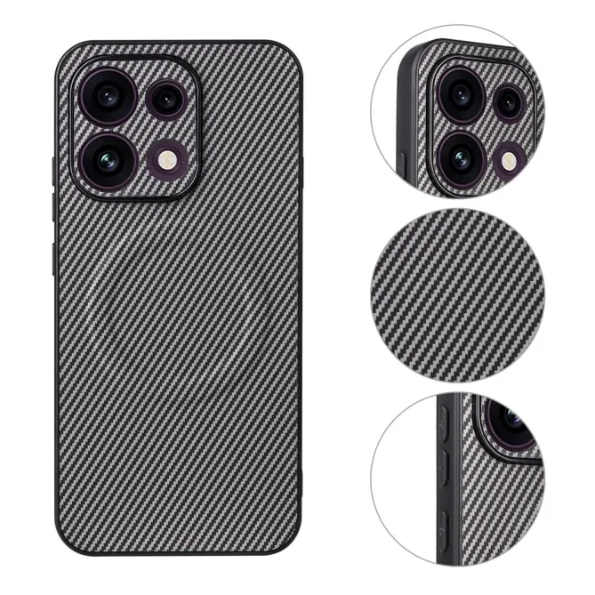 Coque Oppo Reno 16 F / 16 FS fibre de carbone compatible support magnétique Gris Foncé - photo 15