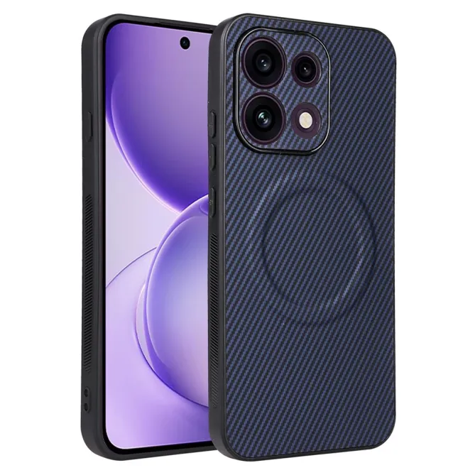 Coque Oppo Reno 16 F / 16 FS fibre de carbone compatible support magnétique Bleu Foncé - photo 19