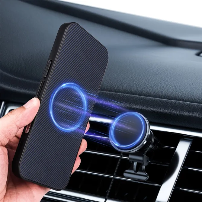 Coque Oppo Reno 16 F / 16 FS fibre de carbone compatible support magnétique Bleu Foncé - photo 22