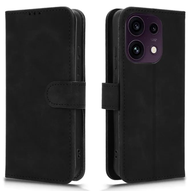 Housse Oppo Reno 16 F / 16 FS soft touch à rabat porte-cartes Noir