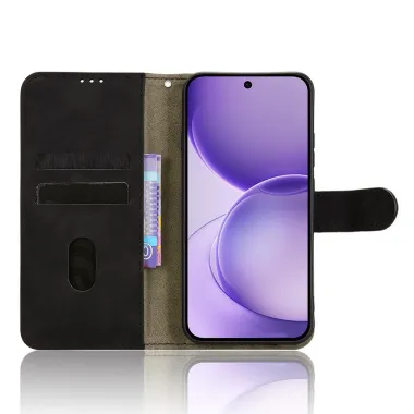 Housse Oppo Reno 16 F / 16 FS soft touch à rabat porte-cartes Noir - photo 2