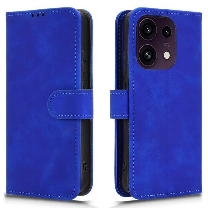 Housse Oppo Reno 16 F / 16 FS soft touch à rabat porte-cartes Bleu - photo 8