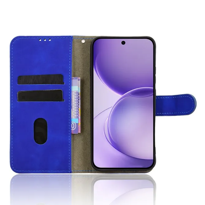 Housse Oppo Reno 16 F / 16 FS soft touch à rabat porte-cartes Bleu - photo 9