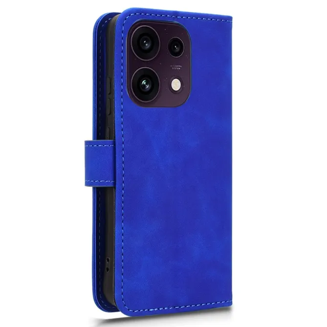 Housse Oppo Reno 16 F / 16 FS soft touch à rabat porte-cartes Bleu - photo 13