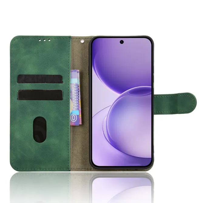 Housse Oppo Reno 16 F / 16 FS soft touch à rabat porte-cartes Vert - photo 16