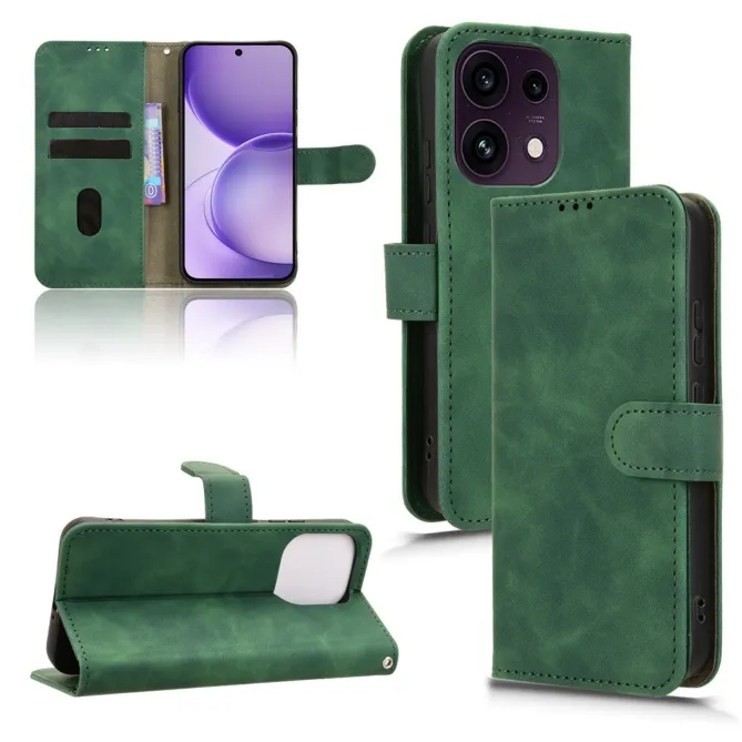 Housse Oppo Reno 16 F / 16 FS soft touch à rabat porte-cartes Vert - photo 21