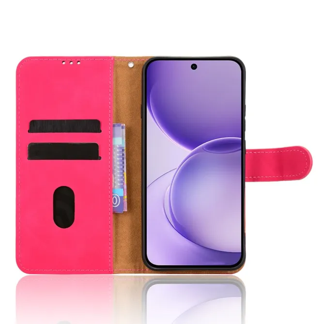 Housse Oppo Reno 16 F / 16 FS soft touch à rabat porte-cartes Magenta - photo 30