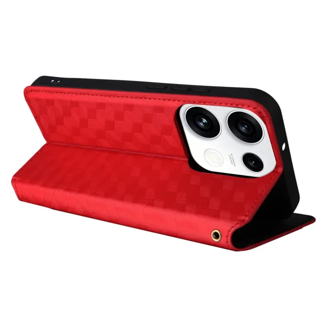 Housse Oppo Reno 16 F / 16 FS flip cover design géométrie Rouge - photo 5