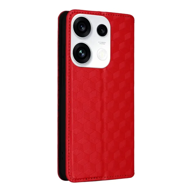 Housse Oppo Reno 16 F / 16 FS flip cover design géométrie Rouge - photo 9