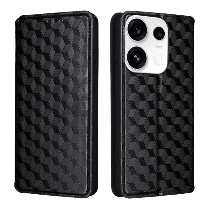 Housse Oppo Reno 16 F / 16 FS flip cover design géométrie Noir - photo 10