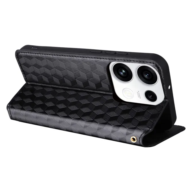 Housse Oppo Reno 16 F / 16 FS flip cover design géométrie Noir - photo 14