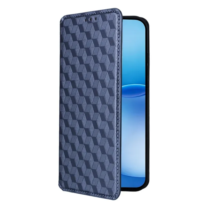 Housse Oppo Reno 16 F / 16 FS flip cover design géométrie Bleu Foncé - photo 26