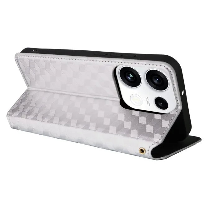 Housse Oppo Reno 16 F / 16 FS flip cover design géométrie Argent - photo 32
