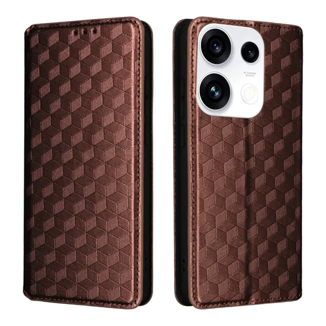Housse Oppo Reno 16 F / 16 FS flip cover design géométrie Marron - photo 46