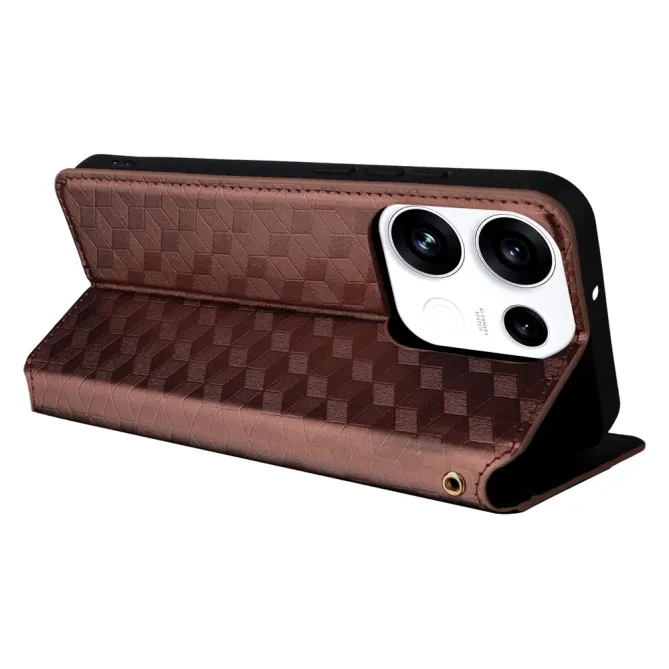 Housse Oppo Reno 16 F / 16 FS flip cover design géométrie Marron - photo 50