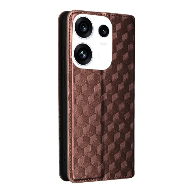 Housse Oppo Reno 16 F / 16 FS flip cover design géométrie Marron - photo 54
