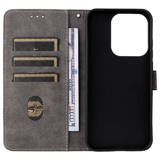 Housse Oppo Reno 16 F / 16 FS rétro porte-cartes avec dragonne Noir - photo 3