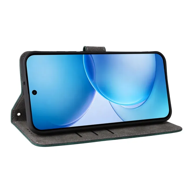 Housse Oppo Reno 16 F / 16 FS rétro porte-cartes avec dragonne Vert - photo 20