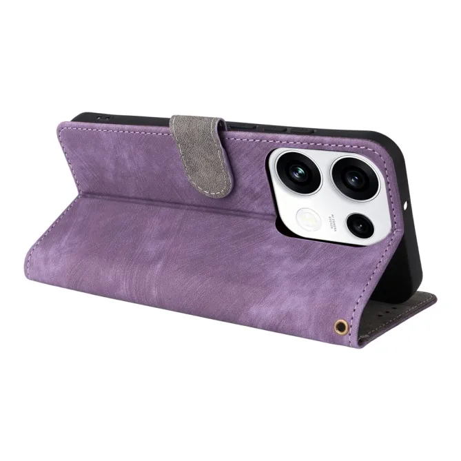 Housse Oppo Reno 16 F / 16 FS rétro porte-cartes avec dragonne Violet - photo 29