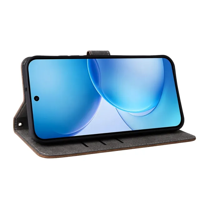 Housse Oppo Reno 16 F / 16 FS rétro porte-cartes avec dragonne Marron - photo 36