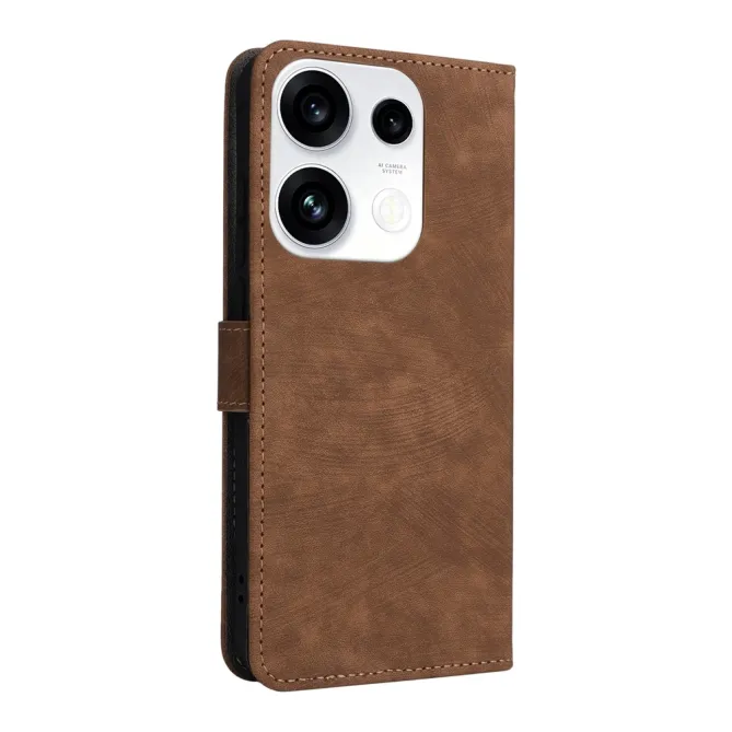 Housse Oppo Reno 16 F / 16 FS rétro porte-cartes avec dragonne Marron - photo 40