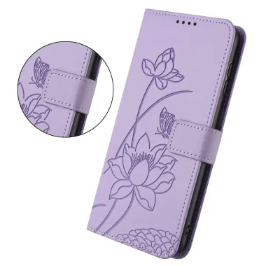 Housse Oppo Reno 16 F / 16 FS motif fleurs de lotus avec dragonne Violet clair - photo 2