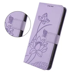 Housse Oppo Reno 16 F / 16 FS motif fleurs de lotus avec dragonne Violet clair - photo 2