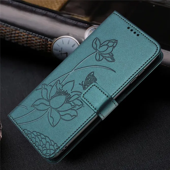 Housse Oppo Reno 16 F / 16 FS motif fleurs de lotus avec dragonne Bleu Paon - photo 39