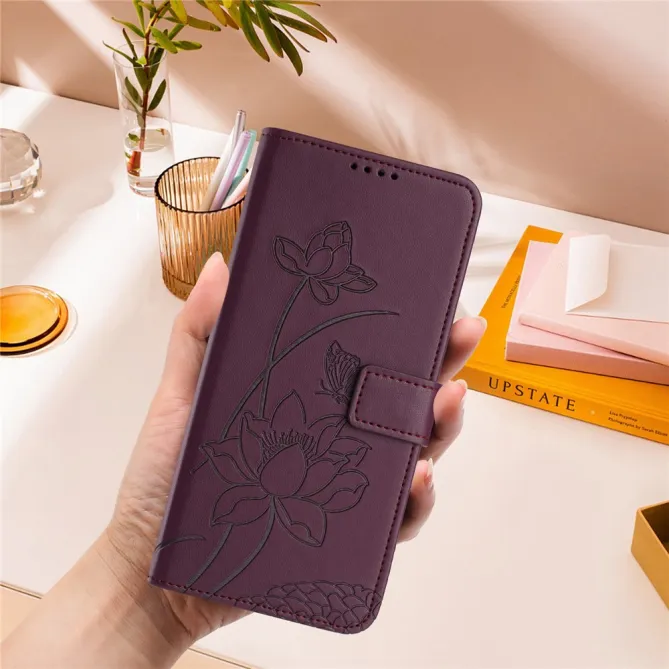 Housse Oppo Reno 16 F / 16 FS motif fleurs de lotus avec dragonne Vin Rouge - photo 46