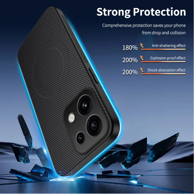 Coque OPPO Reno16 F/FS Fibre de Carbone Magnétique avec 2 Verres Trempés Orange - photo 34