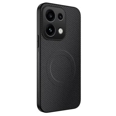 Coque OPPO Reno16 F/FS Magnétique Style Fibre de Carbone Noir