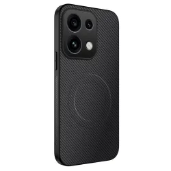 Coque OPPO Reno16 F/FS Magnétique Style Fibre de Carbone Noir