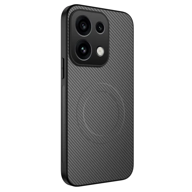Coque OPPO Reno16 F/FS Magnétique Style Fibre de Carbone Gris - photo 7